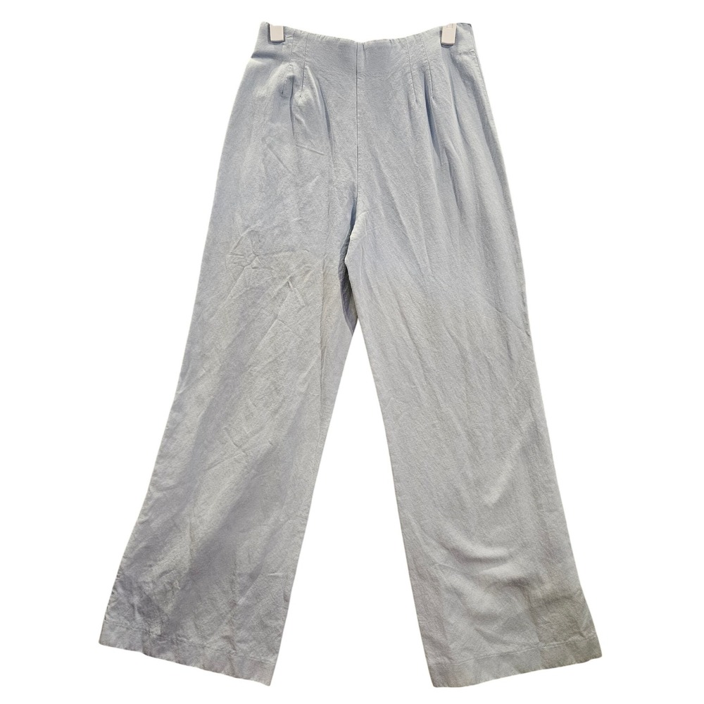 ZARA Sz S Wide Leg High Waisted Linen Blend Pant ‎ #452 - Picture 2 of 9
